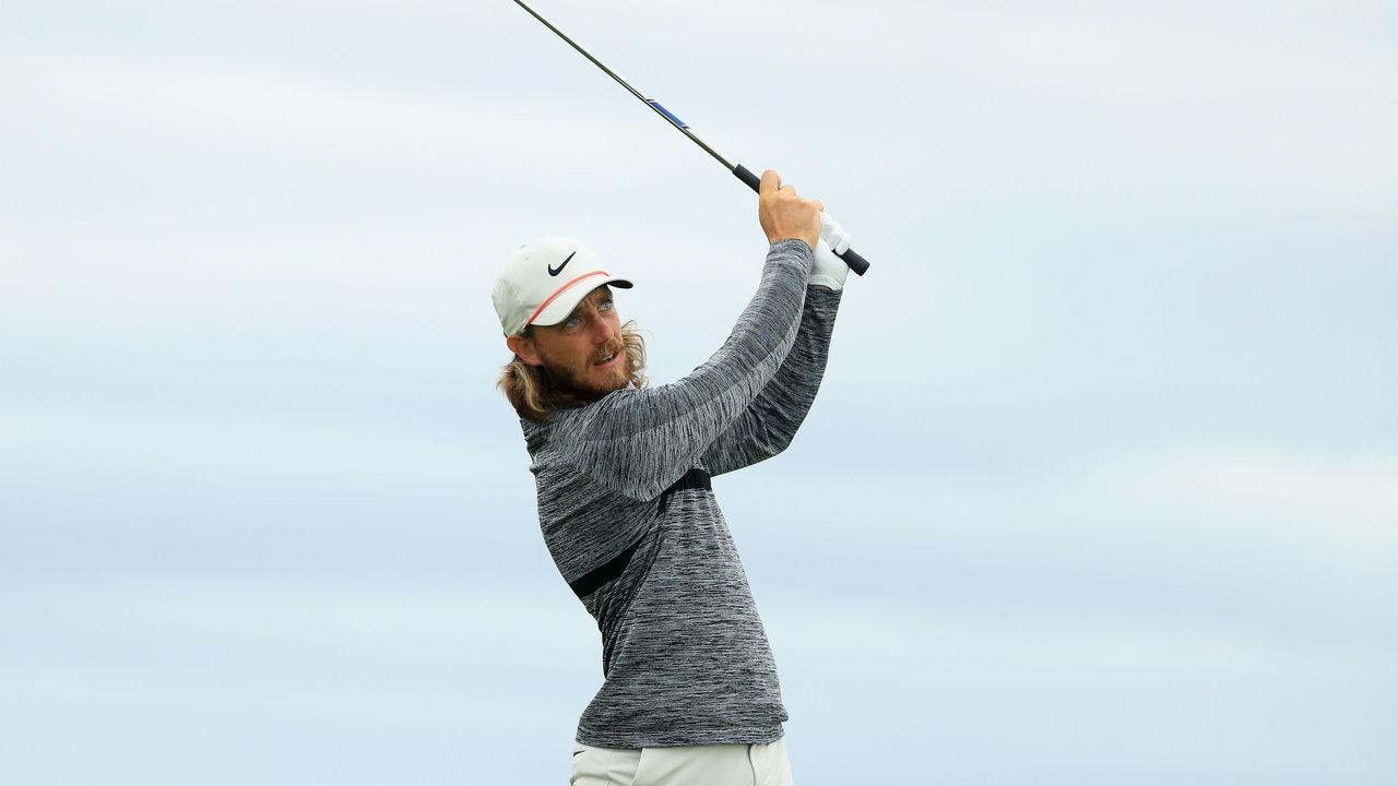 SOUTHAMPTON, NY - JUNE 15: Tommy Fleetwood of England plays his shot from the 13th tee during the second round of the 2018 U.S. Open at Shinnecock Hills Golf Club on June 15, 2018 in Southampton, New York.