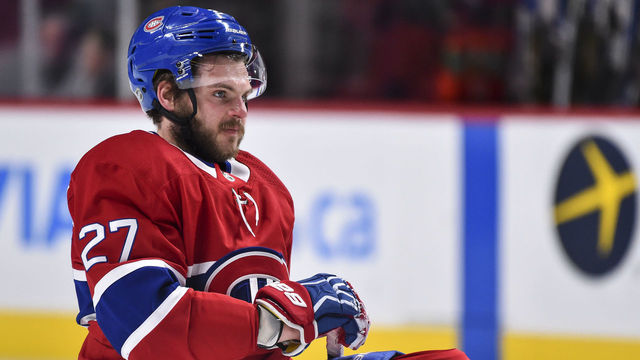 MONTREAL, QC - JANUARY 07: Alex Galchenyuk #27 of the Montreal Canadiens looks on during the warm-up prior to the NHL game against the Vancouver Canucks at the Bell Centre on January 7, 2018 in Montreal, Quebec, Canada. The Montreal Canadiens defeated the Vancouver Canucks 5-2.