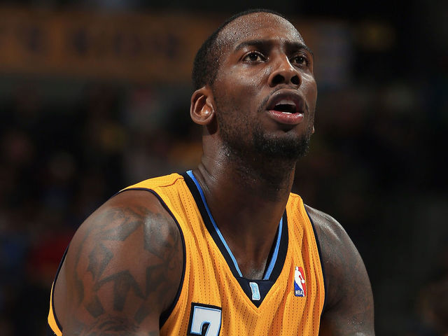 DENVER, CO - NOVEMBER 01: J.J. Hickson #7 of the Denver Nuggets takes a free throw against the Portland Trail Blazers at Pepsi Center on November 1, 2013 in Denver, Colorado. The Trail Blazers defeated the Nuggets 113-98.