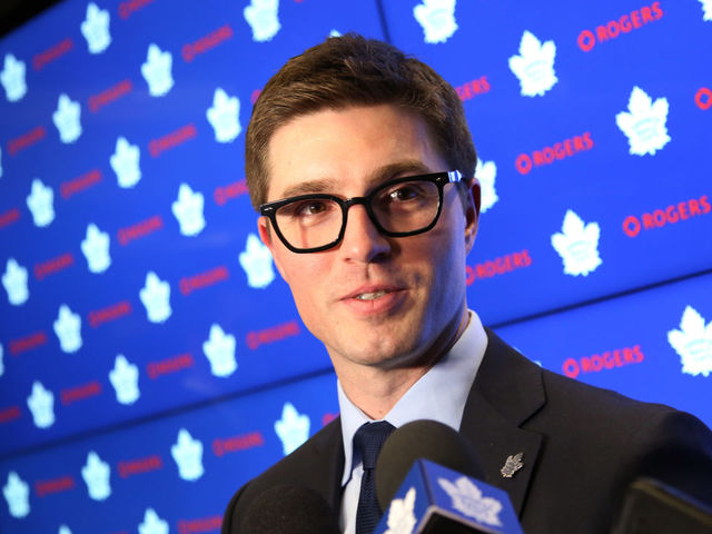 TORONTO, ON-Toronto-DUBAS.The Maple Leafs announced today the promotion of Kyle Dubas to General Manager. Brendan Shanahan was on hand for the announcement..October 30, 2012. (Rene Johnston/Toronto Star via Getty Images)