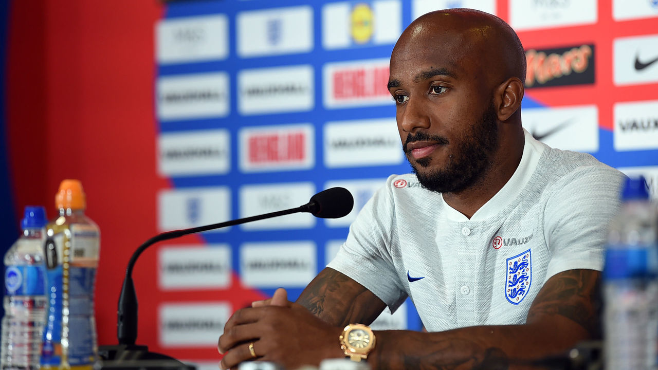 England's midfielder Fabian Delph attends a press conference in Repino, Russia, on June 16, 2018, during the Russia 2018 World Cup football tournament.
