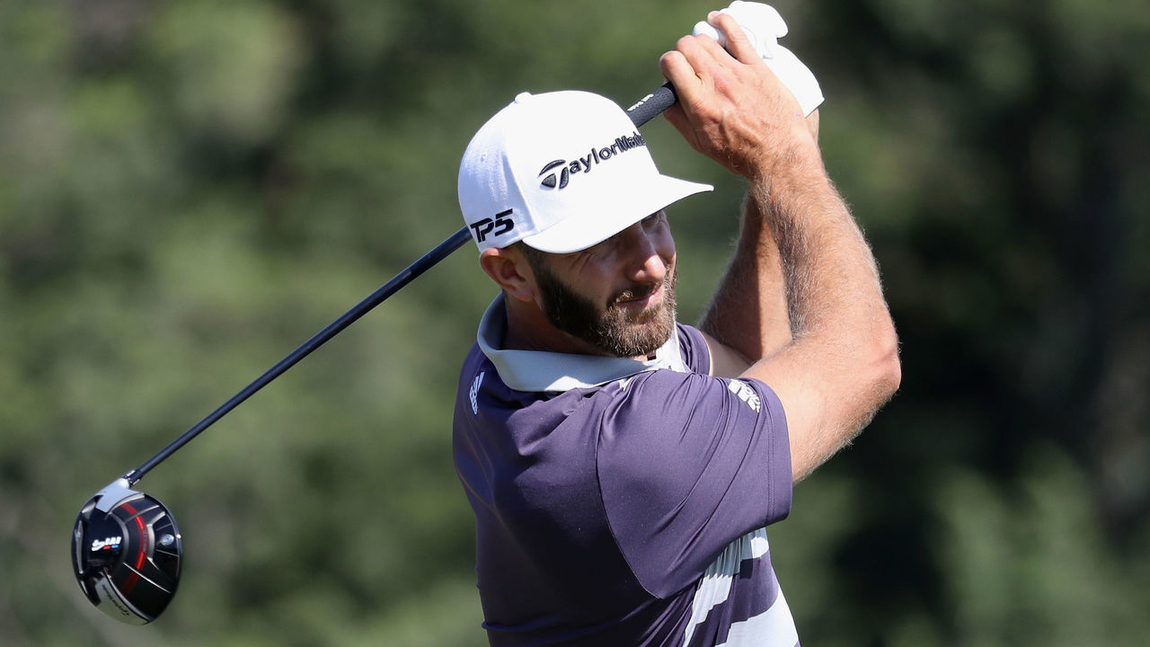 SOUTHAMPTON, NY - JUNE 16: Dustin Johnson of the United States plays his shot from the sixth tee during the third round of the 2018 U.S. Open at Shinnecock Hills Golf Club on June 16, 2018 in Southampton, New York.