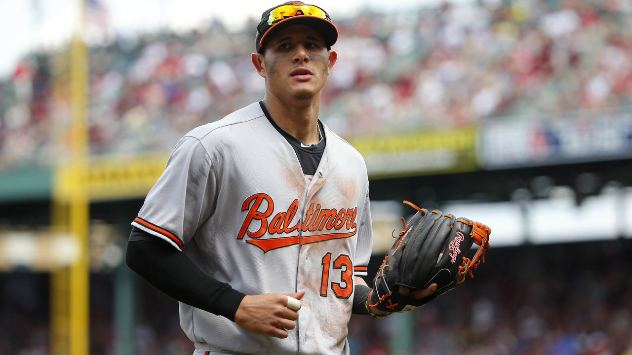 BOSTON, MA - JUNE 25: Manny Machado #13 of the Baltimore Orioles during the fourth inning in a game against the Boston Red Sox at Fenway Park on June 25, 2015 in Boston, Massachusetts.