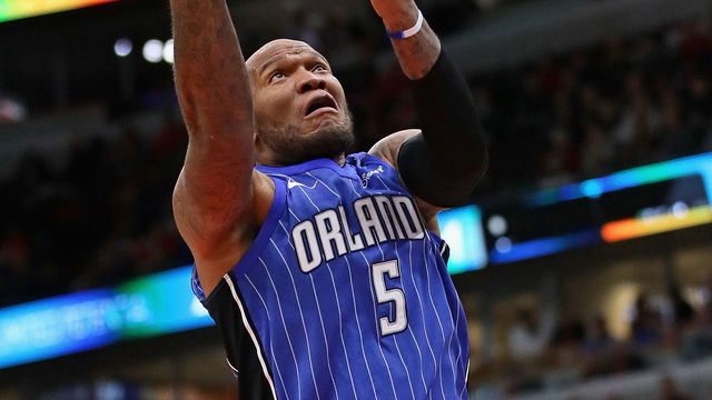 CHICAGO, IL - FEBRUARY 12: Marreese Speights #5 of the Orlando Magic goes up for a shot against the Chicago Bulls at the United Center on February 12, 2018 in Chicago, Illinois. The Bulls defeated the Magic 105-101.
