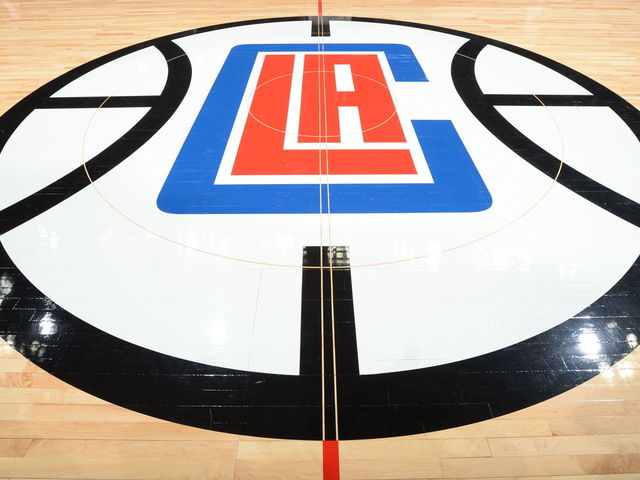 LOS ANGELES, CA - OCTOBER 20: A general view of the Los Angeles Clippers logo on the floor of the Staples Center before the game between the Golden State Warriors and Los Angeles Clippers on October 20, 2015 at STAPLES Center in Los Angeles, California. NOTE TO USER: User expressly acknowledges and agrees that, by downloading and/or using this Photograph, user is consenting to the terms and conditions of the Getty Images License Agreement. Mandatory Copyright Notice: Copyright 2015 NBAE