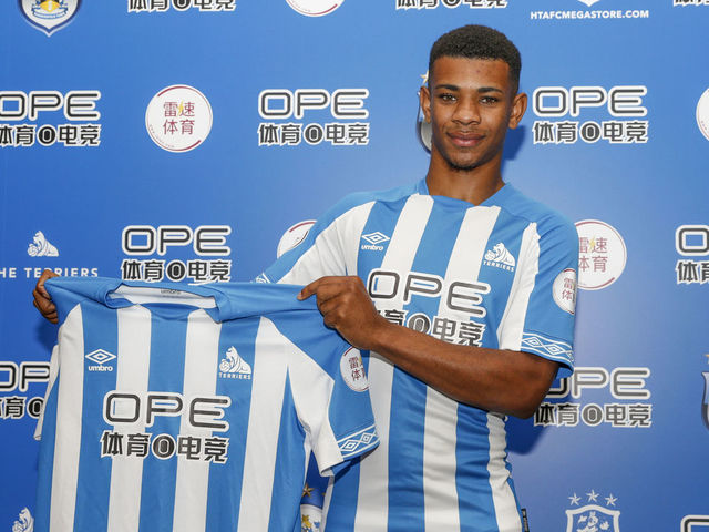 HUDDERSFIELD, ENGLAND - JUNE 19: New signing Juninho Bacuna has agreed to sign for Premier League side Huddersfield Town from the Dutch Eredivisie side Groningen on June 19, 2018 in Huddersfield, England.