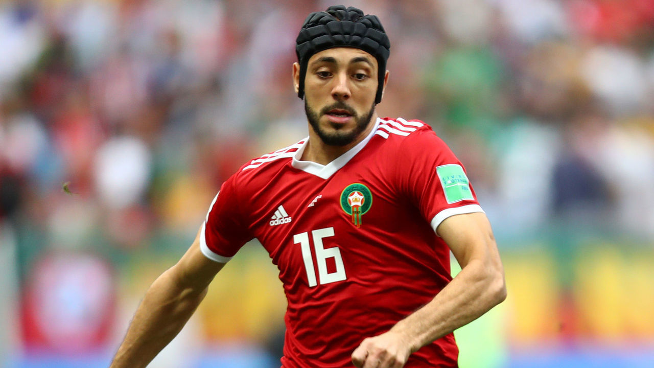 MOSCOW, RUSSIA - JUNE 20: Noureddine Amrabat of Morocco runs with the ball during the 2018 FIFA World Cup Russia group B match between Portugal and Morocco at Luzhniki Stadium on June 20, 2018 in Moscow, Russia.