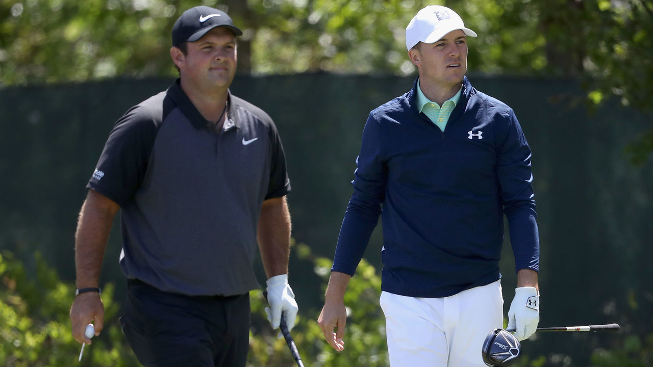 SOUTHAMPTON, NY - JUNE 12: (L-R) Patrick Reed of the United States and Jordan Spieth of the United States stand on the third tee during a practice round prior to the 2018 U.S. Open at Shinnecock Hills Golf Club on June 12, 2018 in Southampton, New York.