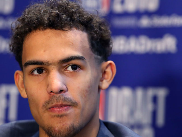 NEW YORK, NY - JUNE 20: NBA Draft Prospect Trae Young speaks to the media before the 2018 NBA Draft at the Grand Hyatt New York Grand Central Terminal on June 20, 2018 in New York City.
