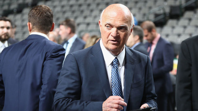 DALLAS, TX - JUNE 22: Lou Lamoriello of the New York Islanders prior to the first round of the 2018 NHL Draft at American Airlines Center on June 22, 2018 in Dallas, Texas.