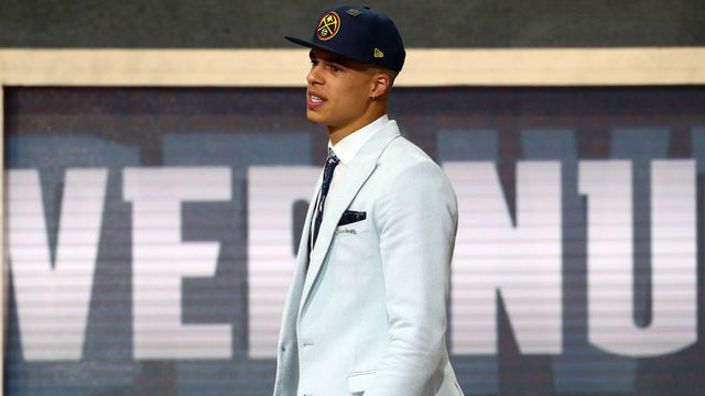 NEW YORK, NY - JUNE 21: Michael Porter Jr. reacts after being drafted 14th overall by the Denver Nuggets during the 2018 NBA Draft at the Barclays Center on June 21, 2018 in the Brooklyn borough of New York City.