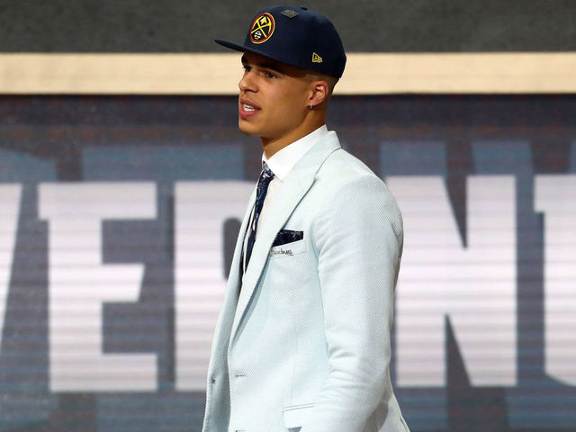 NEW YORK, NY - JUNE 21: Michael Porter Jr. reacts after being drafted 14th overall by the Denver Nuggets during the 2018 NBA Draft at the Barclays Center on June 21, 2018 in the Brooklyn borough of New York City.