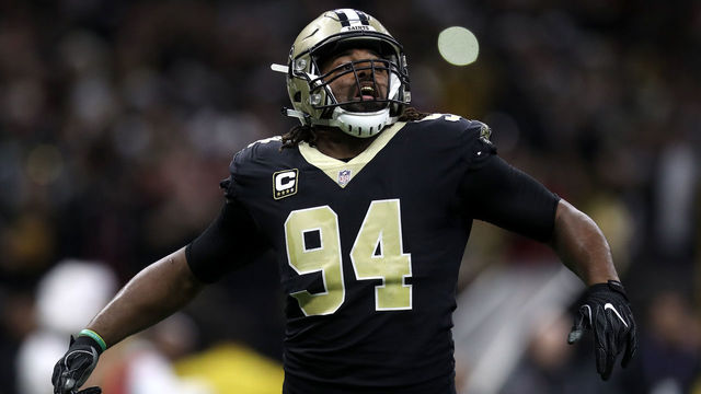 NEW ORLEANS, LA - DECEMBER 24: Cameron Jordan #94 of the New Orleans Saints in action against the Atlanta Falcons at Mercedes-Benz Superdome on December 24, 2017 in New Orleans, Louisiana.