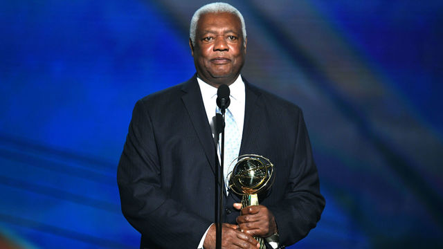 SANTA MONICA, CA - JUNE 25: Lifetime Achievement Award honoree Oscar Robertson speaks onstage at the 2018 NBA Awards at Barkar Hangar on June 25, 2018 in Santa Monica, California.