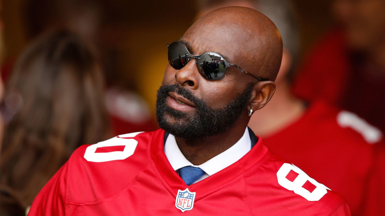 SANTA CLARA, CA - DECEMBER 20: Former San Francisco 49ers player Jerry Rice is seen during a ceremony honoring the 1981-82 team at halftime of the NFL game between the San Francisco 49ers and the Cincinnati Bengals at Levi's Stadium on December 20, 2015 in Santa Clara, California.