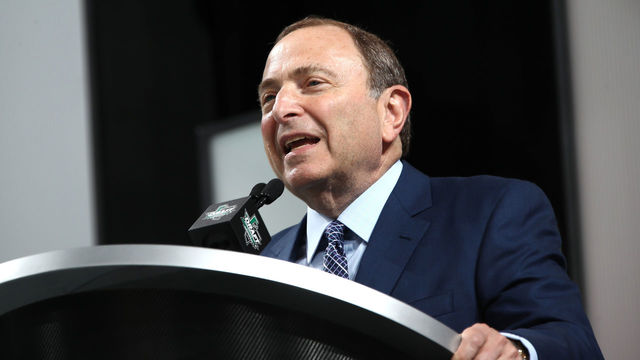 DALLAS, TX - JUNE 22: NHL commissioner Gary Bettman speaks during the first round of the 2018 NHL Draft at American Airlines Center on June 22, 2018 in Dallas, Texas.