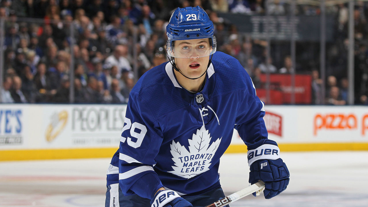 TORONTO, ON - APRIL 2: William Nylander #29 of the Toronto Maple Leafs skates against the Buffalo Sabres during an NHL game at the Air Canada Centre on April 2, 2018 in Toronto, Ontario, Canada. The Maple Leafs defeated the Sabres 5-2. *** Local Caption *** William Nylander
