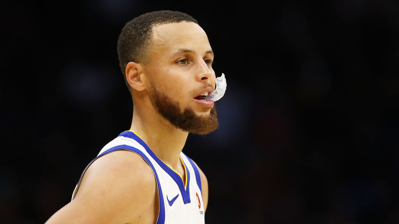 CLEVELAND, OH - JUNE 06: Stephen Curry #30 of the Golden State Warriors reacts against the Cleveland Cavaliers during Game Three of the 2018 NBA Finals at Quicken Loans Arena on June 6, 2018 in Cleveland, Ohio.