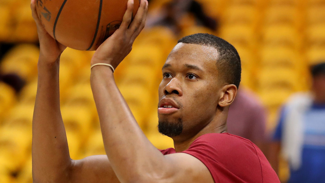 CLEVELAND, OH - MAY 21: Rodney Hood #1 of the Cleveland Cavaliers warms up before Game Four of the 2018 NBA Eastern Conference Finals against the Boston Celtics at Quicken Loans Arena on May 21, 2018 in Cleveland, Ohio.
