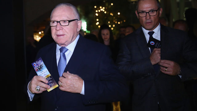 TORONTO, ON - NOVEMBER 13: (l-r) Jim Rutherford and Steve Yzerman walks the red carpet prior to the Hockey Hall of Fame induction ceremony at Brookfield Place on November 13, 2017 in Toronto, Canada.
