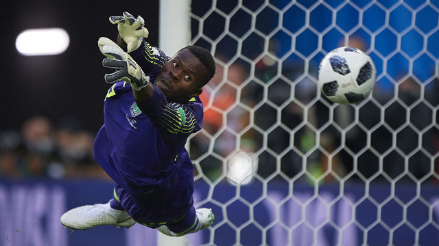 SAINT PETERSBURG, RUSSIA - JUNE 26: Francis Uzoho of Nigeria in action during the 2018 FIFA World Cup Russia group D match between Nigeria and Argentina at Saint Petersburg Stadium on June 26, 2018 in Saint Petersburg, Russia.