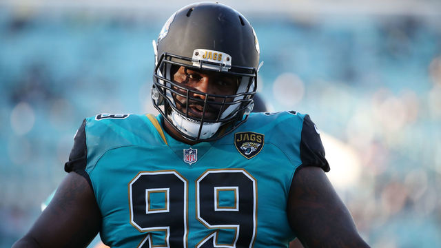 JACKSONVILLE, FL - DECEMBER 10: Marcell Dareus #99 of the Jacksonville Jaguars warms up on the field prior to the start of their game against the Seattle Seahawks at EverBank Field on December 10, 2017 in Jacksonville, Florida.