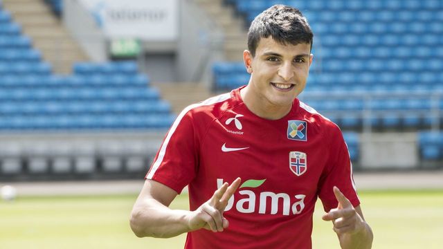 OSLO, NORWAY - MAY 29: Mohamed Amine Elyounoussi of Norway during training session before Iceland v Norway at Ullevaal Stadion on May 29, 2018 in Oslo, Norway.
