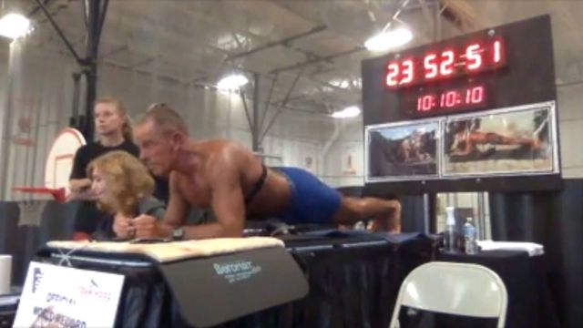 Watch: 60-year-old man sets world record by planking for 10 hours