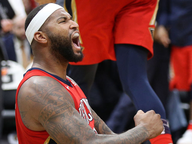 NEW ORLEANS, LA - DECEMBER 13: DeMarcus Cousins #0 of the New Orleans Pelicans reacts during the game against the Milwaukee Bucks at Smoothie King Center on December 13, 2017 in New Orleans, Louisiana.