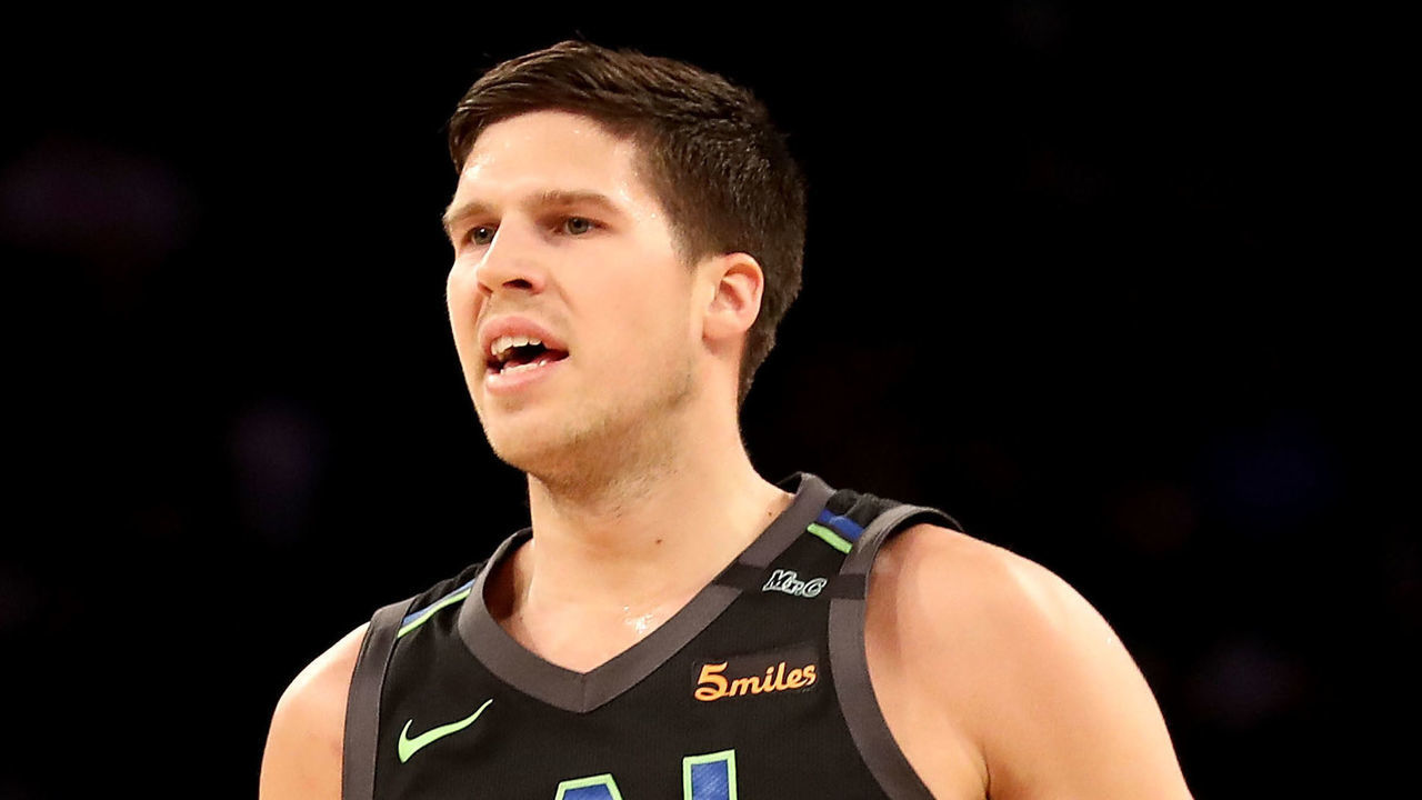 NEW YORK, NY - MARCH 13: Doug McDermott #20 of the Dallas Mavericks looks down the court in the second quarter against the New York Knicks during their game at Madison Square Garden on March 13, 2018 in New York City.