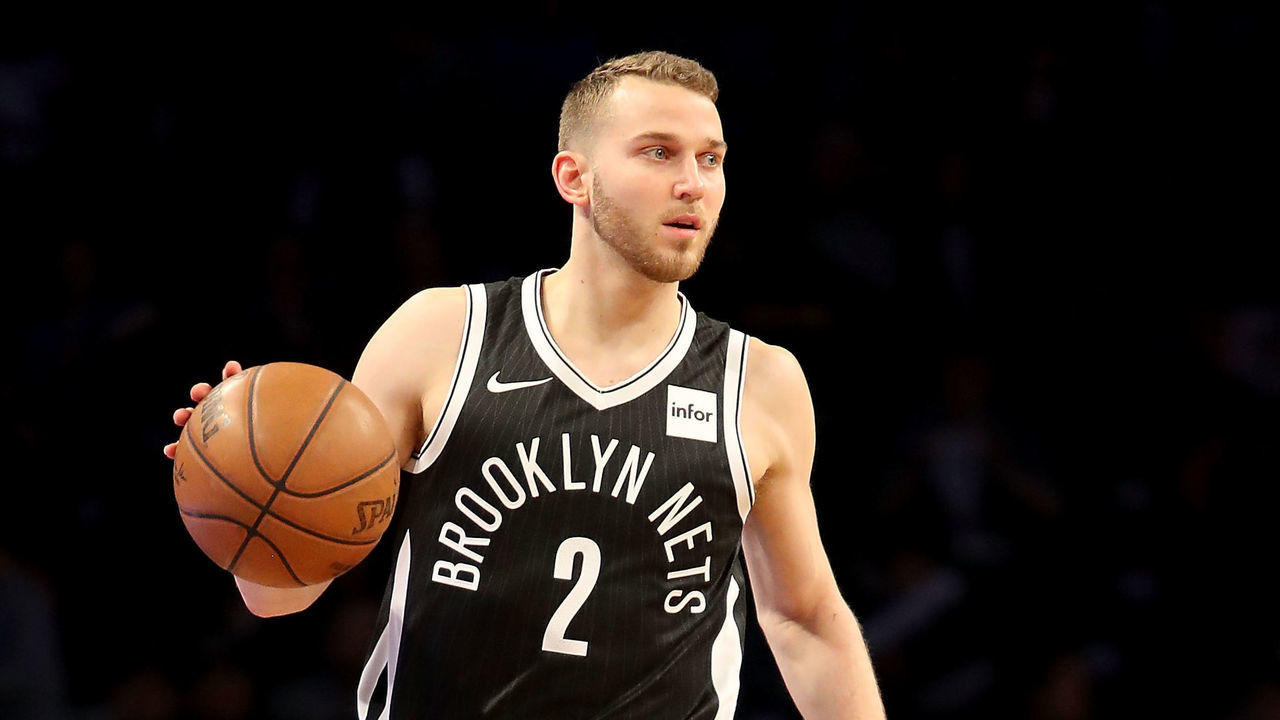 NEW YORK, NY - FEBRUARY 10: Nik Stauskas #2 of the Brooklyn Nets works down the court against the New Orleans Pelicans in the first quarter during their game at Barclays Center on February 10, 2018 in the Brooklyn borough of New York City.
