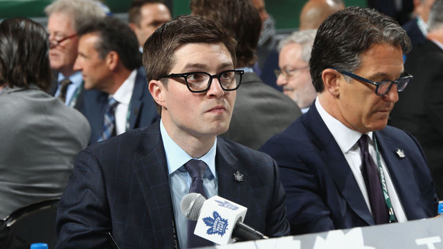 DALLAS, TX - JUNE 23: Kyle Dubas of the Toronto Maple Leafs attends the 2018 NHL Draft at American Airlines Center on June 23, 2018 in Dallas, Texas.
