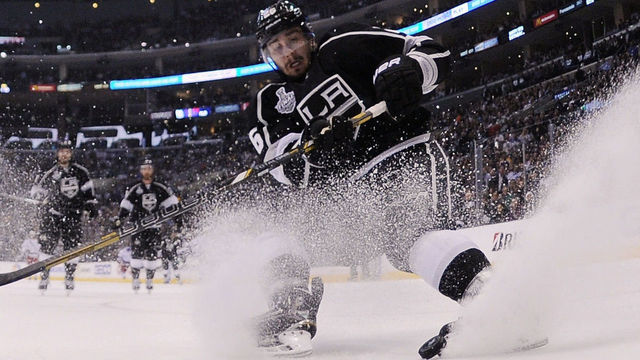 LOS ANGELES, CA - JUNE 04: Slava Voynov #26 of the Los Angeles Kings skates against the New York Rangers during Game One of the 2014 NHL Stanley Cup Final at the Staples Center on June 4, 2014 in Los Angeles, California. The Kings defeated the Rangers 3-2 in overtime.