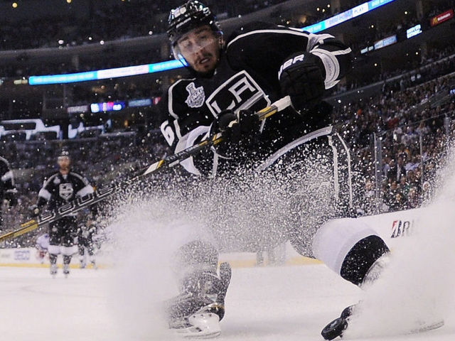 LOS ANGELES, CA - JUNE 04: Slava Voynov #26 of the Los Angeles Kings skates against the New York Rangers during Game One of the 2014 NHL Stanley Cup Final at the Staples Center on June 4, 2014 in Los Angeles, California. The Kings defeated the Rangers 3-2 in overtime.