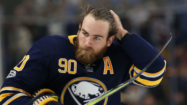 BUFFALO, NY - NOVEMBER 24: Ryan O'Reilly #90 of the Buffalo Sabres during the game against the Edmonton Oilers during the third period at the KeyBank Center on November 24, 2017 in Buffalo, New York.