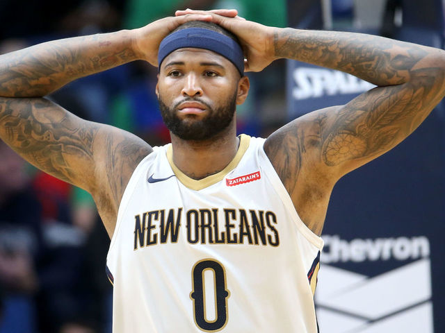 NEW ORLEANS, LA - OCTOBER 30: DeMarcus Cousins #0 of the New Orleans Pelicans reacts during the game against the Orlando Magic at the Smoothie King Center on October 30, 2017 in New Orleans, Louisiana.