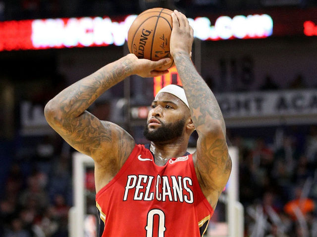 NEW ORLEANS, LA - DECEMBER 27: DeMarcus Cousins #0 of the New Orleans Pelicans in action against the Brooklyn Nets at the Smoothie King Center on December 27, 2017 in New Orleans, Louisiana.