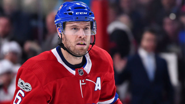 MONTREAL, QC - DECEMBER 02: Shea Weber #6 of the Montreal Canadiens looks on against the Detroit Red Wings during the NHL game at the Bell Centre on December 2, 2017 in Montreal, Quebec, Canada. The Montreal Canadiens defeated the Detroit Red Wings 10-1.