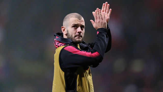 MADRID, SPAIN - MAY 03: Jack Wilshere of Arsenal during the UEFA Europa League Semi Final second leg match between Atletico Madrid and Arsenal FC at Estadio Wanda Metropolitano on May 3, 2018 in Madrid, Spain.
