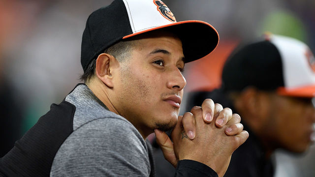 BALTIMORE, MD - JUNE 11: Manny Machado #13 of the Baltimore Orioles watches the game in the seventh inning against the Boston Red Sox at Oriole Park at Camden Yards on June 11, 2018 in Baltimore, Maryland.