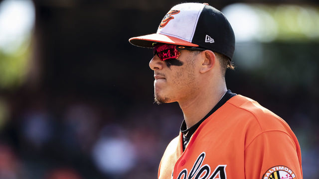 BALTIMORE, MD - JUNE 16: Starlin Castro #13 of the Miami Marlins looks on during the third inning against the Miami Marlins at Oriole Park at Camden Yards on June 16, 2018 in Baltimore, Maryland.