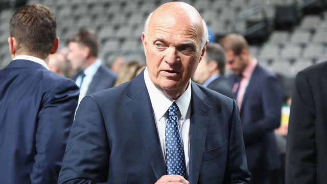 DALLAS, TX - JUNE 22: Lou Lamoriello of the New York Islanders prior to the first round of the 2018 NHL Draft at American Airlines Center on June 22, 2018 in Dallas, Texas.