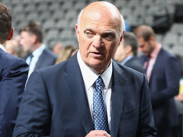 DALLAS, TX - JUNE 22: Lou Lamoriello of the New York Islanders prior to the first round of the 2018 NHL Draft at American Airlines Center on June 22, 2018 in Dallas, Texas.