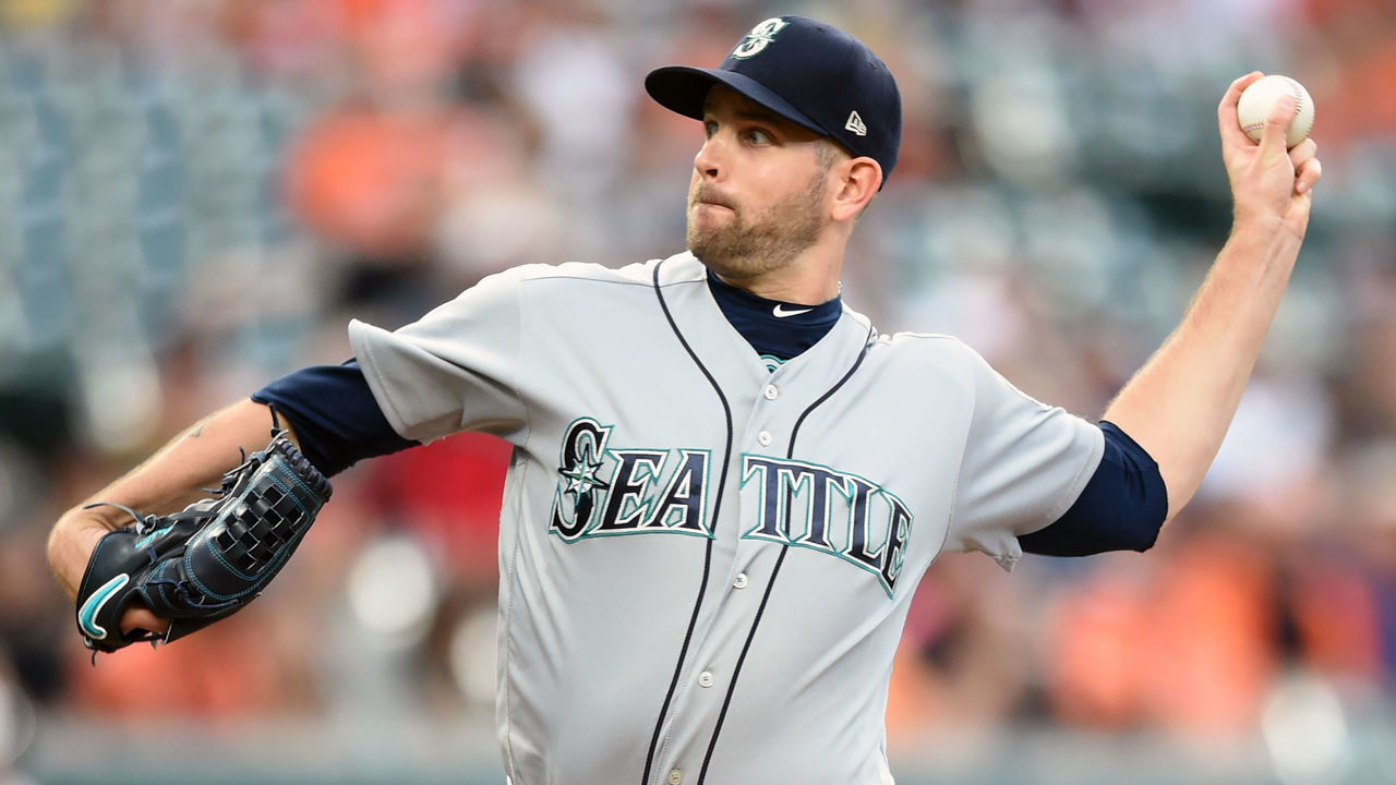 BALTIMORE, MD - JUNE 26: James Paxton #65 of the Seattle Mariners pitches in the second inning during a baseball game against the Baltimore Orioles at Oriole Park at Camden Yards on June 26, 2018 in Baltimore, Maryland.