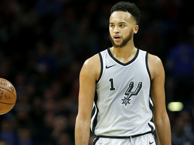 PHILADELPHIA, PA - JANUARY 3: Kyle Anderson #1 of the San Antonio Spurs brings the ball up the floor against the Philadelphia 76ers in the first half at Wells Fargo Center on January 3, 2018 in Philadelphia, Pennsylvania.