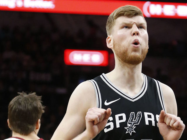 SAN ANTONIO,TX - JANUARY 23 : Davis Bertans #42 of the San Antonio Spurs reacts after a turnover against the Cleveland Cavaliers at AT&T Center on January 23, 2018 in San Antonio, Texas. NOTE TO USER: User expressly acknowledges and agrees that , by downloading and or using this photograph, User is consenting to the terms and conditions of the Getty Images License Agreement.