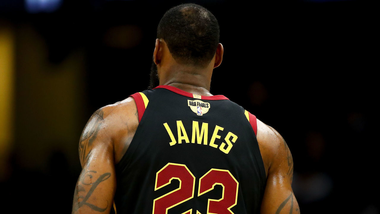 CLEVELAND, OH - JUNE 08: LeBron James #23 of the Cleveland Cavaliers reacts in the first half against the Golden State Warriors during Game Four of the 2018 NBA Finals at Quicken Loans Arena on June 8, 2018 in Cleveland, Ohio.