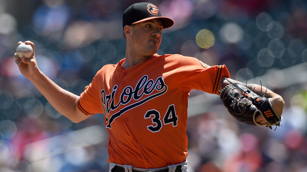 MINNEAPOLIS, MN - JULY 7: Kevin Gausman #34 of the Baltimore Orioles delivers a pitch against the Minnesota Twins during the first inning of the game on July 7, 2018 at Target Field in Minneapolis, Minnesota.
