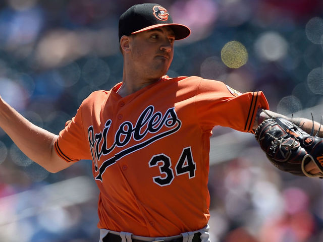 MINNEAPOLIS, MN - JULY 7: Kevin Gausman #34 of the Baltimore Orioles delivers a pitch against the Minnesota Twins during the first inning of the game on July 7, 2018 at Target Field in Minneapolis, Minnesota.