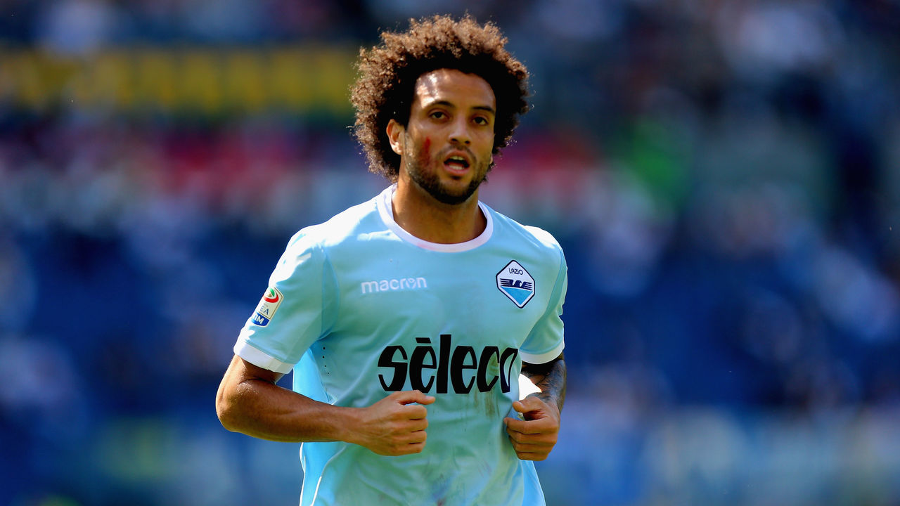 ROME, ITALY - APRIL 22: Felipe Anderson of SS Lazio looks on during the serie A match between SS Lazio and UC Sampdoria at Stadio Olimpico on April 22, 2018 in Rome, Italy.
